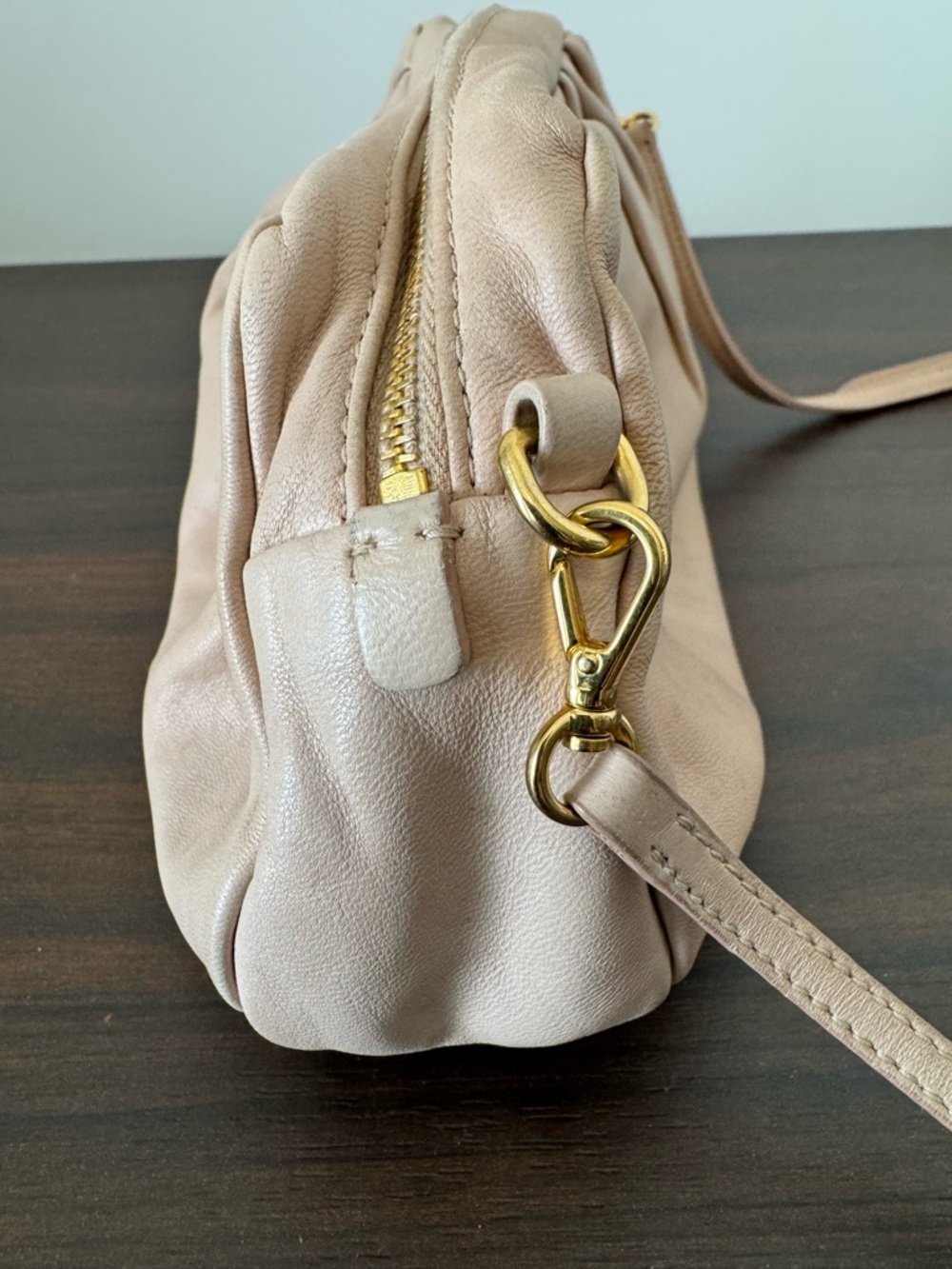 MIU MIU Leather Pleated Crossbody Purse | Gold Hardware | As Is - Picture 13 of 16